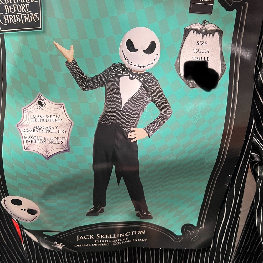 NEW Nightmare Before Christmas Jack Skellington Child Costume Size Medium